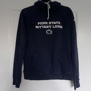 Nike Penn State Nittany Lions Hoodie - Navy Funnel Neck Sweatshirt - Womens L